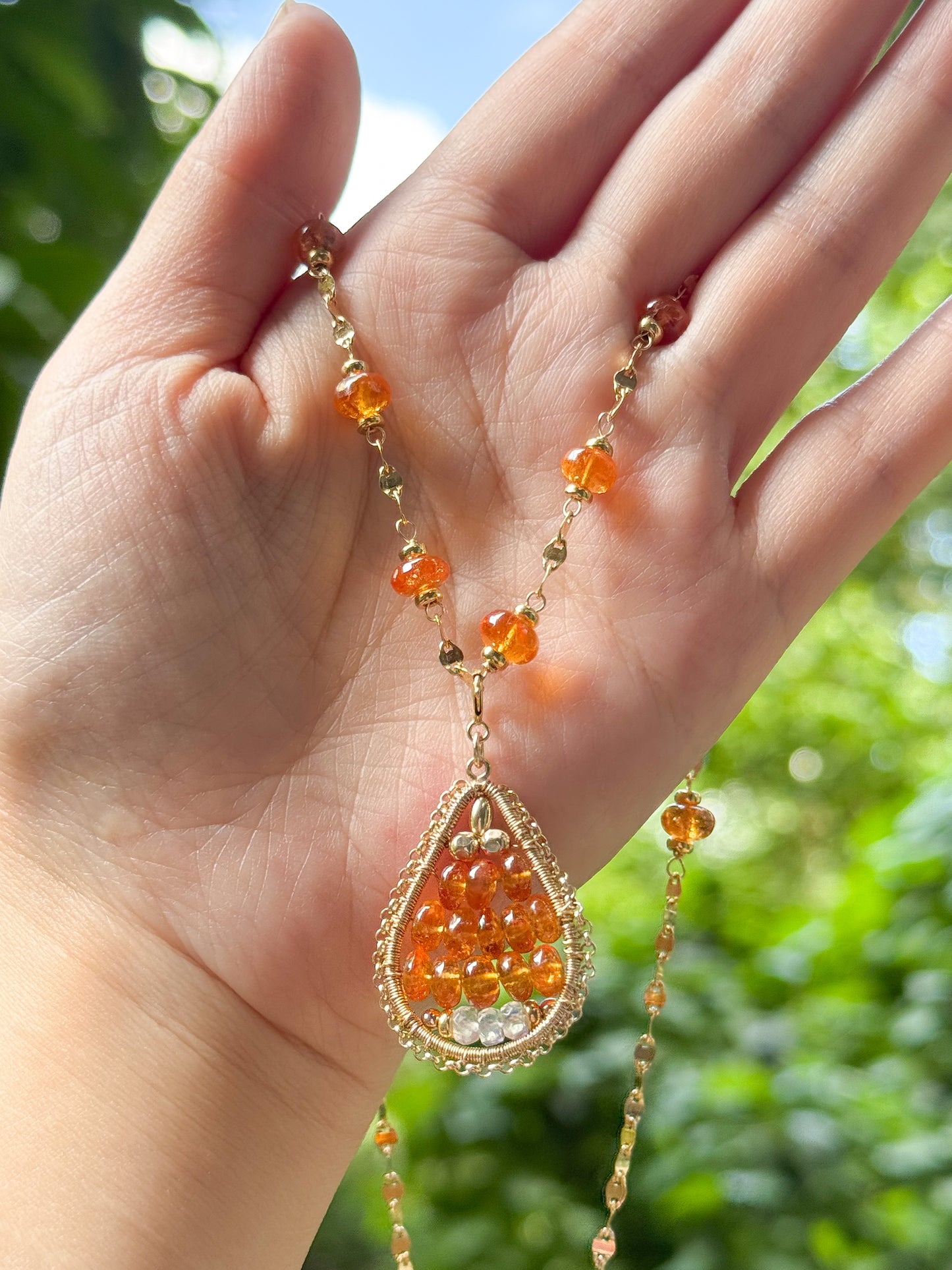 Mandarin Garnet handmade necklace