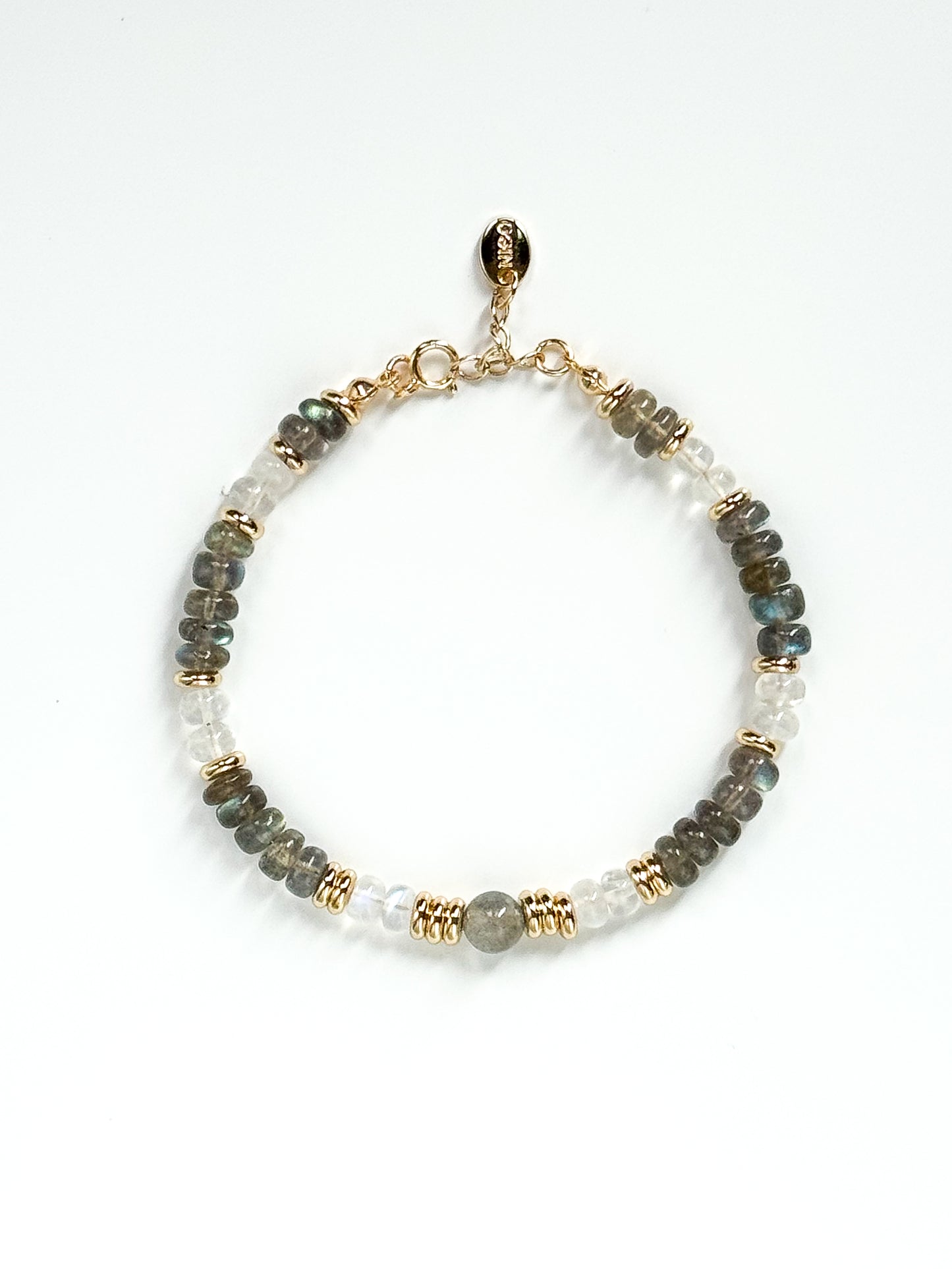 Labradorite moonstone handmade bracelet, 14k gold filled