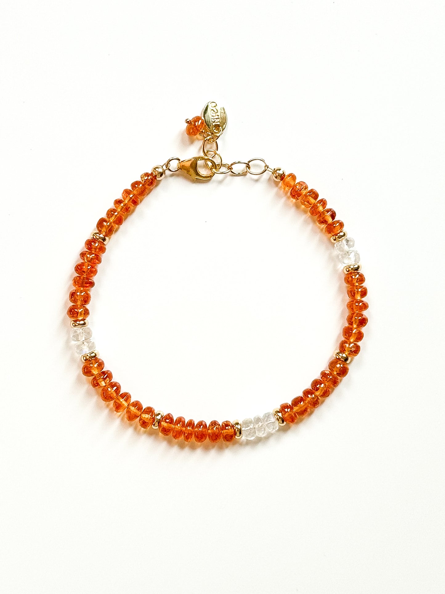 Mandarin Garnet Handmade bracelet