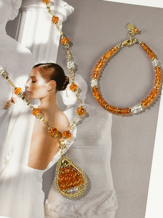Mandarin Garnet handmade necklace